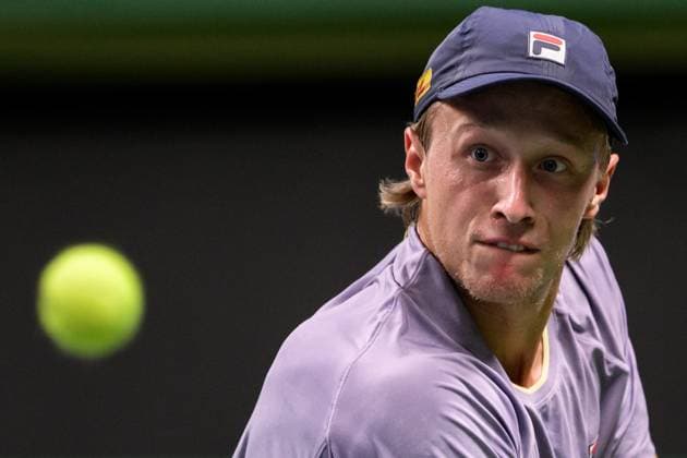 251015 Leo Borg of Sweden competes in a men s singles tennis match during day 5 of the ATP, Tennis Herren 250 Nordic Open on October 15, 2025 in Stockholm. Photo: Jesper Zerman BILDBYRAN kod JZ JZ0628 tennis nordic open day 5 bbeng Copyright: JESPERxZERMAN BB251015JZ067
