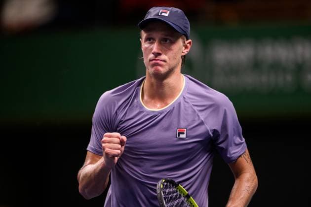 251015 Leo Borg of Sweden competes in a men s singles tennis match during day 5 of the ATP, Tennis Herren 250 Nordic Open on October 15, 2025 in Stockholm. Photo: Jesper Zerman BILDBYRAN kod JZ JZ0628 tennis nordic open day 5 bbeng jubel Copyright: JESPERxZERMAN BB251015JZ073