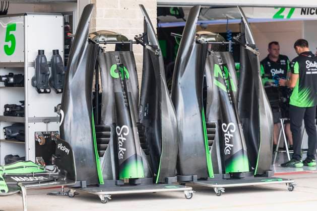 Formula 1 MSC Cruises United States Grand Prix 2025 Alexis Perrin OVERTAKE MAXPPP - Austin 16 10 2025 Stake F1 Team Kick Sauber Side pode at the Formula 1 MSC Cruises United States Grand Prix 2025, the 19th round of the 2025 FIA Formula 1 World Championship, WM, Weltmeisterschaft at the Circuit of The Americas in Austin, Texas, United States, from October 16 to 19, 2025 Austin Circuit of The Americas United States  Copyright: xOVERTAKE MAXPPPxAlexisxPerrinx OVT202510169416 OVT202510169416