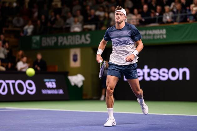 251016 Holger Rune of Norway competes in a men s singles tennis match during day 6 of the ATP, Tennis Herren 250 Nordic Open on October 16, 2025 in Stockholm. Photo: Jesper Zerman BILDBYRAN kod JZ JZ0629 tennis nordic open nordic open 2024 bbeng norge norway Copyright: JESPERxZERMAN BB251016JZ010