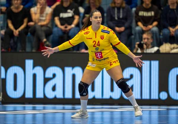 Borjana Koceva (Nordmazedonien, 24) 16.10.2025, Handball Frauen EM Qualifikation, Deutschland - Nordmazedonien in Gummersbach Copyright: HMBxMedia xMarcoxBader
