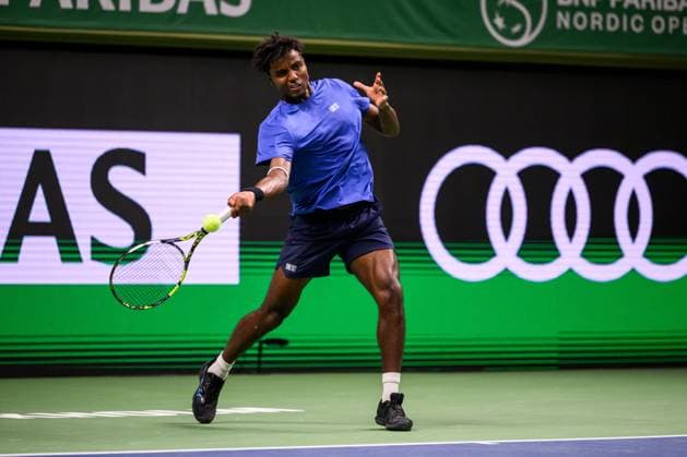 251016 Elias Ymer of Sweden competes in a men s singles tennis match during day 6 of the ATP, Tennis Herren 250 Nordic Open on October 16, 2025 in Stockholm. Photo: Jesper Zerman BILDBYRAN kod JZ JZ0629 tennis nordic open nordic open 2024 bbeng sverige sweden Copyright: JESPERxZERMAN BB251016JZ033