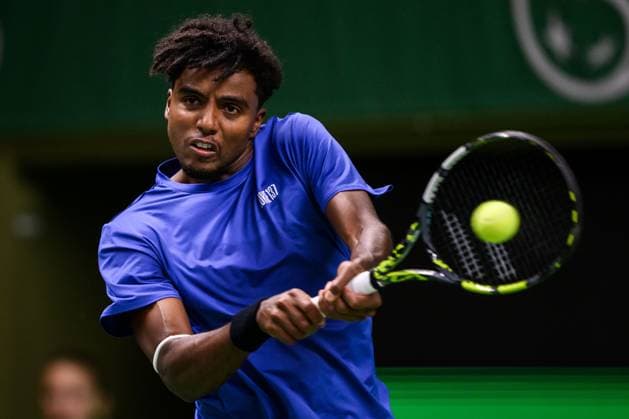 251016 Elias Ymer of Sweden competes in a men s singles tennis match during day 6 of the ATP, Tennis Herren 250 Nordic Open on October 16, 2025 in Stockholm. Photo: Jesper Zerman BILDBYRAN kod JZ JZ0629 tennis nordic open nordic open 2024 bbeng sverige sweden Copyright: JESPERxZERMAN BB251016JZ034