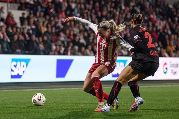 COLOGNE, GERMANY - 16 OCTOBER, 2025: Sandra Maria Jessen, Selina Ostermeier - The match of Women Bundesliga 1.FC Koeln Frauen vs Bayer 04 Frauen at FRANZ-KREMER STADION  Copyright: xVITALIIxKLIUIEVx
