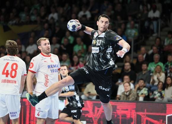 GER EHF CL Men Saison 2025 2026 FÜCHSE Berlin vs. NOR Kolstad Handball, 16.10.25, MAX-SCHMELING-HALLE, Berlin Mijajlo MARSENIC (Füchse Berlin 93)