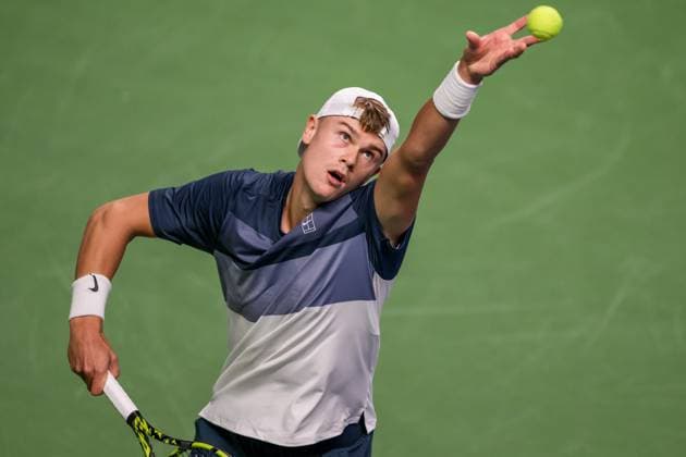 251016 Holger Rune of Denmark competes in a men s singles tennis match during day 6 of the ATP, Tennis Herren 250 Nordic Open on October 16, 2025 in Stockholm. Photo: Jesper Zerman BILDBYRAN kod JZ JZ0629 tennis nordic open nordic open 2024 bbeng Copyright: JESPERxZERMAN BB251016JZ058