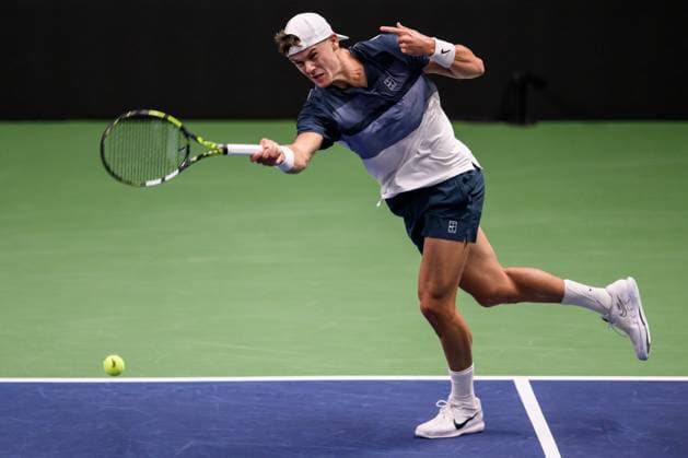 251016 Holger Rune of Denmark competes in a men s singles tennis match during day 6 of the ATP, Tennis Herren 250 Nordic Open on October 16, 2025 in Stockholm. Photo: Jesper Zerman BILDBYRAN kod JZ JZ0629 tennis nordic open nordic open 2024 bbeng Copyright: JESPERxZERMAN BB251016JZ060