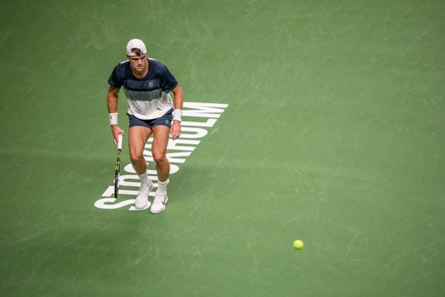 251016 Holger Rune of Denmark competes in a men s singles tennis match during day 6 of the ATP, Tennis Herren 250 Nordic Open on October 16, 2025 in Stockholm. Photo: Jesper Zerman BILDBYRAN kod JZ JZ0629 tennis nordic open nordic open 2024 bbeng Copyright: JESPERxZERMAN BB251016JZ065