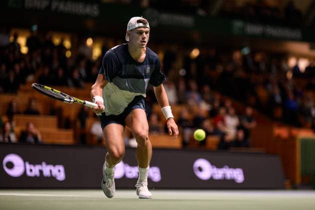 251016 Holger Rune of Denmark competes in a men s singles tennis match during day 6 of the ATP, Tennis Herren 250 Nordic Open on October 16, 2025 in Stockholm. Photo: Jesper Zerman BILDBYRAN kod JZ JZ0629 tennis nordic open nordic open 2024 bbeng Copyright: JESPERxZERMAN BB251016JZ066