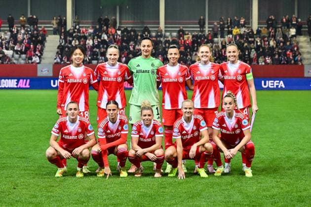 UEFA Womens s Champions League; FC Bayern Munich - Juventus Turin; 16.10.2025 MUNICH, GERMANY - starting 11 bayern Munich during the UWCL match between FC Bayern Munich vs. Juventus FC on matchday 2 at FC Bayern Campus on October 16, 2025 in Munich, Germany Copyright: xBEAUTIFULxSPORTS Goldbergx