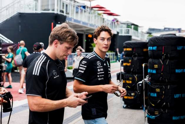 Formula 1 MSC Cruises United States Grand Prix 2025 Alexis Perrin OVERTAKE MAXPPP - Austin 16 10 2025 63 RUSSELL George (gbr), Mercedes AMG Petronas, portrait at the Formula 1 MSC Cruises United States Grand Prix 2025, the 19th round of the 2025 FIA Formula 1 World Championship, WM, Weltmeisterschaft at the Circuit of The Americas in Austin, Texas, United States, from October 16 to 19, 2025 Austin Circuit of The Americas United States  Copyright: xOVERTAKE MAXPPPxAlexisxPerrinx OVT202510179924 OVT202510179924