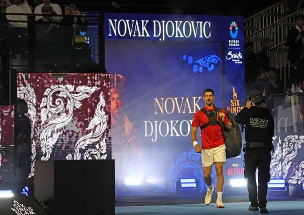 Riyadh, Saudi Arabia: Tennis SIX KINGS SLAM 2025 Novak Djokovic (SRB), Riyadh, Saudi Arabia, October 16, 2025. Photo RIYADH, SIX KINGS SLAM 2025  - ZUMAp169 20251016_zea_p169_1426 Copyright: xFelicexCalabrox