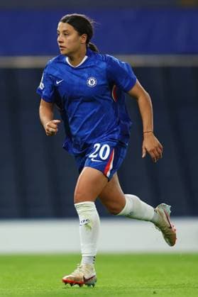 London, England, 15th October 2025. Sam Kerr of Chelsea during the Chelsea Women vs Paris FC UEFA Womens Champions League match at Stamford Bridge, London. Picture credit should read: Paul Terry Sportimage EDITORIAL USE ONLY. No use with unauthorised audio, video, data, fixture lists, club league logos or live services. Online in-match use limited to 120 images, no video emulation. No use in betting, games or single club league player publications. SPI_161_PT_Chelsea_W_Paris_W SPI-4216-0161