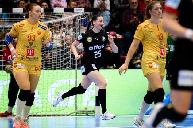 Gummersbach: Handball Frauen EM-Qualifikation, Deutschland - Nordmazedonien Luisa Scherer (Deutschland) Jubel Freude Emotion Gummersbach Schwalbe Arena Deutschland