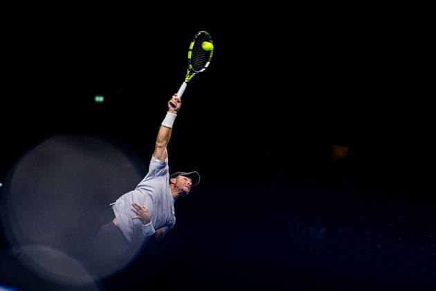 US Christian Harrison pictured in action during the European Open ATP, Tennis Herren tennis tournament in Brussels, on Friday 17 October 2025. This year s edition of the tournament is taking place from 12 to 19 October 2025. JASPERxJACOBS  x137033191x