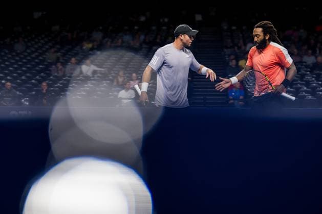 US Christian Harrison and US Evan King pictured in action during the European Open ATP, Tennis Herren tennis tournament in Brussels, on Friday 17 October 2025. This year s edition of the tournament is taking place from 12 to 19 October 2025. JASPERxJACOBS  x137033196x