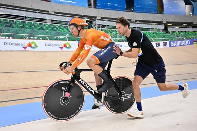 2025 UCI Para-Cycling Track World Championships Picture by Simon Wilkinson SWpix.com - 17 10 2025 - Cycling - 2025 UCI Para-Cycling Track World Championships - Rio Olympic Velodrome, Rio de Janeiro, Brazil - MC2 Sprint 200m Flying Start Qualifying - Hidde Buur (Netherlands) Copyright: x xSWpix.comx(t axPhotographyxHubxLtd)xSimonxWilkinson SWpix.comx SWP-3030-9696