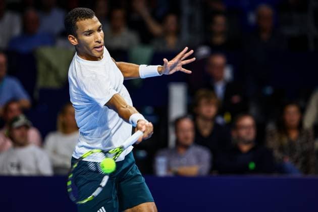 Canadian Felix Auger-Aliassime pictured in action during the European Open ATP, Tennis Herren tennis tournament in Brussels, on Friday 17 October 2025. This year s edition of the tournament is taking place from 12 to 19 October 2025. DAVIDxPINTENS  x137069531x