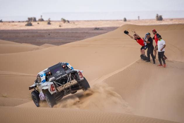 W2RC - RALLYE DU MAROC 2025 203 YACOPINI Juan Cruz (ARG), OLIVERAS Daniel (ESP), SVR, Toyota Hilux IMT Evo, FIA W2RC, Ultimate T1+, action, during the Stage 5 of the Rallye du Maroc 2025, 5th round of the 2025 WR2C on October 17, 2025 around Erfoud, Morocco - ErfoudMorocco  Copyright: xFREDERICxLExFLOCxHx