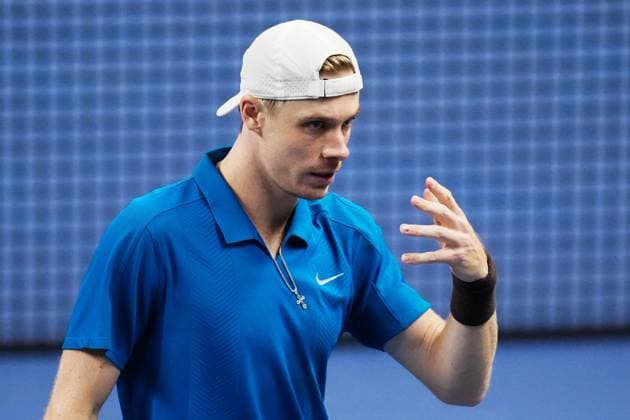 STOCKHOLM, SWEDEN 20251017 Canada s Denis Shapovalov in his quarterfinal match against Sweden s Elias Ymer during the BNP Paribas Nordic Open tennis tournament at the Royal Swedish Tennis Hall. STOCKHOLM SWEDEN x11288x
