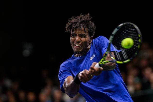 251017 Elias Ymer of Sweden in a men s single quarter final tennis match during day 7 of the Nordic Open on October 17, 2025 in Stockholm. Photo: Simon Hastegard BILDBYRAN kod SH SH0654 tennis nordic open 7 bbeng sverige Copyright: SIMONxHASTEGARD BB251017SH052