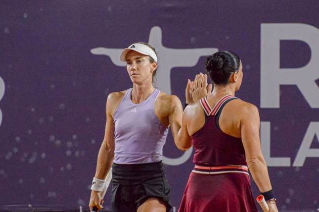 Rio Ladies Open - Semifinal Duplas - Ekaterine Gorgodze e Irene Burillo vs Miriana Tona e Tina Smith rio de janeiro (rj), 10 17 2025 - wta125 brazil rioladiesopen rj - players ekaterine gorgodze and irene burillo during a match valid for the doubles semifinals of the rio ladies open 2025 held at techset academy in the city of rio de janeiro, this friday, october 17, 2025. (Foto: Gabby Costa Thenews2 imago images) SPO  Copyright: xGabbyxCostax