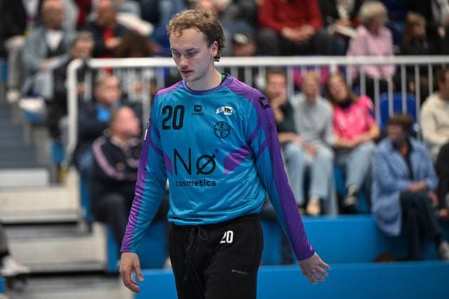 Deutschland, Handball, 2. Bundesliga, 8. Spieltag, 2025 2026, TSV Bayer Dormagen vs HSG Krefeld Niederrhein, 17.10.2025, TSV Bayer Sportcenter, Dormagen, Deutschland, Christian Simonsen (TSV Bayer Dormagen, 20) Copyright: xMarkusxVerwimpx