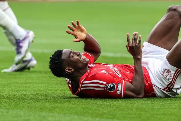 Premier League Nottingham Forest v Chelsea Taiwo Awoniyi of Nottingham Forest reacts to a missed shot on goal during the Premier League match Nottingham Forest vs Chelsea at City Ground, Nottingham, United Kingdom, 18th October 2025 (Photo by Alfie Cosgrove News Images) Nottingham City Ground Nottinghamshire United Kingdom Copyright: xAlfiexCosgrove NewsxImagesx