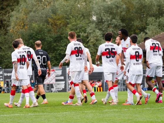 Torjubel des VfB Stuttgart II zum 3:0 durch Mansour Ouro-Tagba (VfB Stuttgart II, 27) GER, VfB Stuttgart II vs. 1. FC Schweinfurth, Fussball, 3. Liga, Spielzeit 2025 2026, 18.10.2025 GER, VfB Stuttgart II vs. 1. FC Schweinfurth, Fussball, 3. Liga, Spielzeit 2025 2026, 18.10.2025 Aspach Copyright: xEibner-Pressefoto CarstenxSchwerx EP_CSG