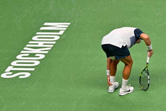 STOCKHOLM, SWEDEN 20251018 Denmark s Holger Rune meets France s Ugo Humbert in the semifinals of the BNP Paribas Nordic Open tennis tournament at the Royal Swedish Tennis Hall. STOCKHOLM SWEDEN x10040x