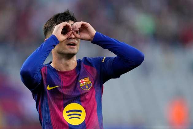 FC Barcelona, Barca v Girona FC - LaLiga EA Sports Pedri central midfield of Barcelona and Spain celebrates after scoring his sides first goal during the La Liga EA Sports match between FC Barcelona and Girona FC at Estadi Olimpic Lluis Companys on October 18, 2025 in Barcelona, Spain. Barcelona Spain  Copyright: xJosexBretonx originalFilename:bretonhernandez-fcbarcel251018_npL7S.jpg