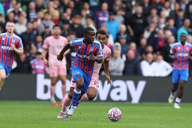 18th October 2025; Selhurst Park, Selhurst, London, England; Premier League Football, Crystal Palace versus Bournemouth; Tyrick Mitchell of Crystal Palace followed by Eli Junior Kroupi of Bournemouth  KatiexChan