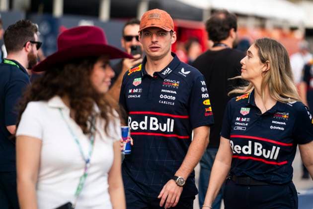 Dutch Formula One driver Max Verstappen of Red Bull Racing is seen in the paddock during the Formula One United States Grand Prix at the Circuit of the Americas in Austin, Texas on Saturday, October 18, 2025.  AUS2025101812 GREGxNASH