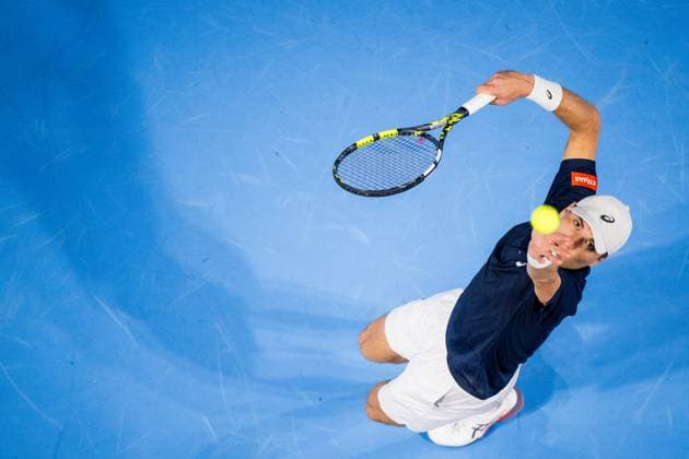 Belgian Raphael Collignon pictured in action during the European Open ATP, Tennis Herren tennis tournament in Brussels, on Saturday 18 October 2025. This year s edition of the tournament is taking place from 12 to 19 October 2025. JASPERxJACOBS  x137176196x