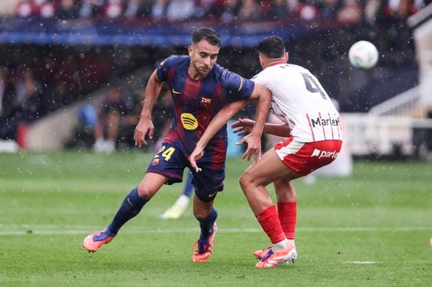 October 18, 2025, Barcelona, Barcelona, SPAIN: Eric Garcia of FC Barcelona, Barca in action during the Spanish league, La Liga EA Sports, football match played between FC Barcelona and Girona FC at Estadi Olimpic Lluis Companys on October 18, 2025 in Barcelona, Spain. Barcelona SPAIN - ZUMAa181 20251018_zaa_a181_124 Copyright: xJavierxBorregox