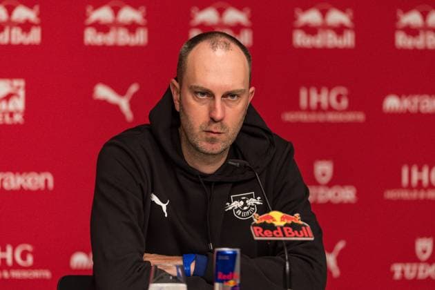 GER, Bundesliga, RB Leipzig - Hamburger SV 18.10.2025, Red Bull Arena, Leipzig, GER, Bundesliga, RB Leipzig - Hamburger SV Ole Werner (Cheftrainer, RB Leipzig) bei der Pressekonferenz Â