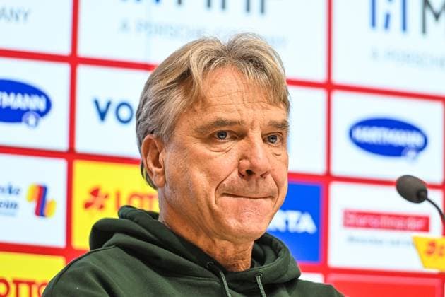 GER, 1. FBL, 1. FC Heidenheim vs SV Werder Bremen 18.10.2025, Voith-Arena, Heidenheim, GER, 1. FBL, 1. FC Heidenheim vs SV Werder Bremen, im Bild Horst Steffen (Werder Bremen), Pressekonferenz nach Spielende