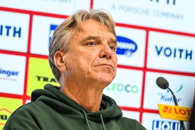 GER, 1. FBL, 1. FC Heidenheim vs SV Werder Bremen 18.10.2025, Voith-Arena, Heidenheim, GER, 1. FBL, 1. FC Heidenheim vs SV Werder Bremen, im Bild Horst Steffen (Werder Bremen), Pressekonferenz nach Spielende