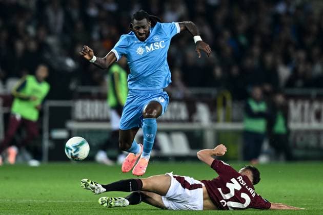 Db Torino 18 10 2025 - campionato di calcio serie A Torino-Napoli foto Daniele Buffa Image nella foto: Frank Anguissa-Kristjan Asllani 