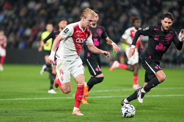 Angers SCO v AS Monaco - Ligue 1 McDonald s 2025 2026 14 Mika BIERETH (asm) during the Ligue 1 McDonald s match between Angers and Monaco at Stade Raymond Kopa on October 18, 2025 in Angers, France. Angers France  Copyright: xFEPx 776348164