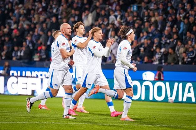 Deutschland: Fussball 2. Bundesliga 2025 26, 9. Spieltag - VfL Bochum vs Hertha BSC Berlin - Vonovia Ruhrstadion (Bochum): Berliner Team Bochum Nordrhein-Westfalen Deutschland