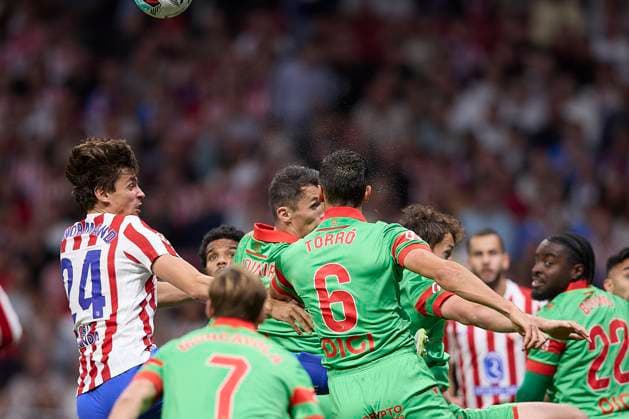 Robin Le Normand (Atletico de Madrid) and Lucas Torro (CA Osasuna) battle for the ball during the LaLiga EA Sports match between AtlÃ tico Madrid v CA Osasuna at Riyahd Air Metropolitano on October 18, 2025 in Madrid, Spain. (Photo by Manu Reino DeFodi Images) Robin Le Normand Atletico de Madrid and Lucas Torro CA Osasuna battle for the ball during the LaLiga EA Sports match between AtlÃ tico Madrid v CA Osasuna at Riyahd Air Metropolitano on October 18, 2025 in Madrid, Spain Photo by Manu Reino DeFodi Images