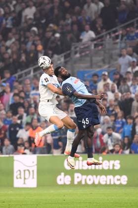 Olympique de Marseille v Le Havre Athletic Club - Ligue 1 McDonald s 2025 2026 21 Nayef AGUERD (om) - 45 Issa SOUMARE (hac) during the Ligue 1 McDonald s match between Marseille and Le Havre at Stade Velodrome on October 18, 2025 in Marseille, France. Marseille France  Copyright: xFEPx 776348161