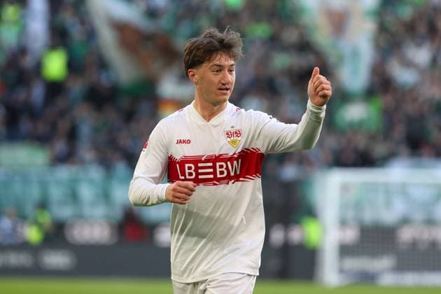VfL vs. Stuttgart, 1. BL Wolfsburg, 18.10.2025, FUßBALL - VfL Wolfsburg vs. VfB Stuttgart, 1. BL, Saison 2025 26. Angelo Stiller (VfB Stuttgart) Wolfsburg