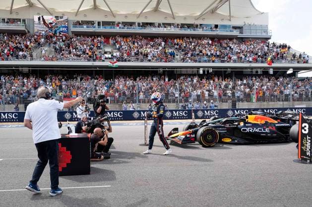 October 18, 2025: Max Verstappen (1) with ORACLE Red Bull Racing Team winning the Sprint Race at the Formula 1 MSC Cruises United States Grand Prix, Circuit of the Americas. Austin, Texas. CSM Austin United States of America - ZUMAc04_ 20251018_faf_c04_013 Copyright: xMarioxCantux