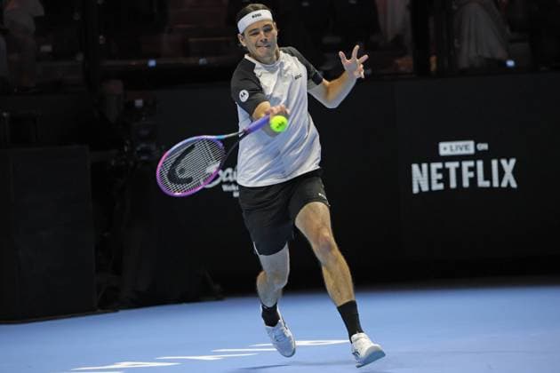 Tennis SIX KINGS SLAM 2025 Taylor Fritz (USA), Riyadh, Saudi Arabia, October 18, 2025. Photo Felice Calabro  Copyright: xFelicexCalabro x xipa-agency.netx xFELICExCALABRO x IPA_Agency_IPA66751356