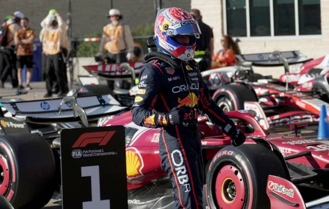 FORMULA 1 MSC CRUISES UNITED STATES GRAND PRIX 2025 18.10.2025, Circuit of The Americas, Austin, FORMULA 1 MSC CRUISES UNITED STATES GRAND PRIX 2025 , im Bild Poleposition für Max Verstappen (NLD), Oracle Red Bull Racing