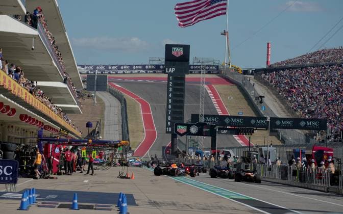 FORMULA 1 MSC CRUISES UNITED STATES GRAND PRIX 2025 18.10.2025, Circuit of The Americas, Austin, FORMULA 1 MSC CRUISES UNITED STATES GRAND PRIX 2025 , im Bild Alle Fahrer stellen sich zum Start des Qualifikation auf.