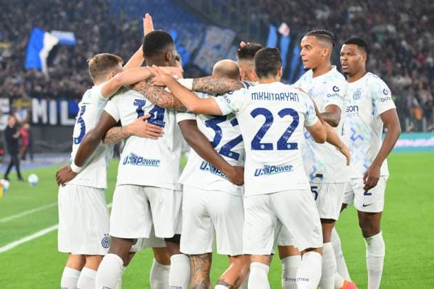 18th October 2025, Stadio Olimpico, Rome, Italy; Serie A Football; Roma versus Inter Milan; Ange-Yoan Bonny of FC Inter Milan celebrates after scoring his goal in the 6th minute for 0-1  AllShotLive