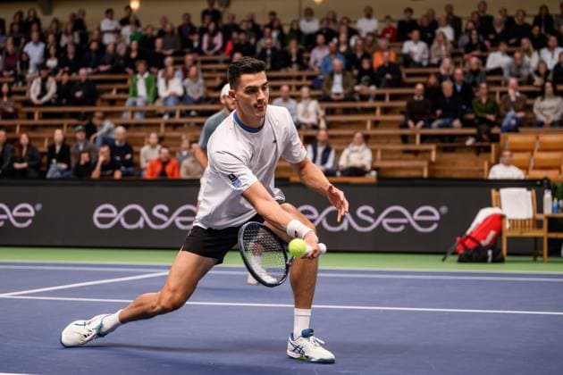 251019 Alexander Erler of Austria competes in the men s doubles final on day 9 of the ATP, Tennis Herren 250 Nordic Open on October 19, 2025 in Stockholm. Photo: Jesper Zerman BILDBYRAN kod JZ JZ0631 tennis nordic open nordic open 2025 bbeng final dubbel Copyright: JESPERxZERMAN BB251019JZ017
